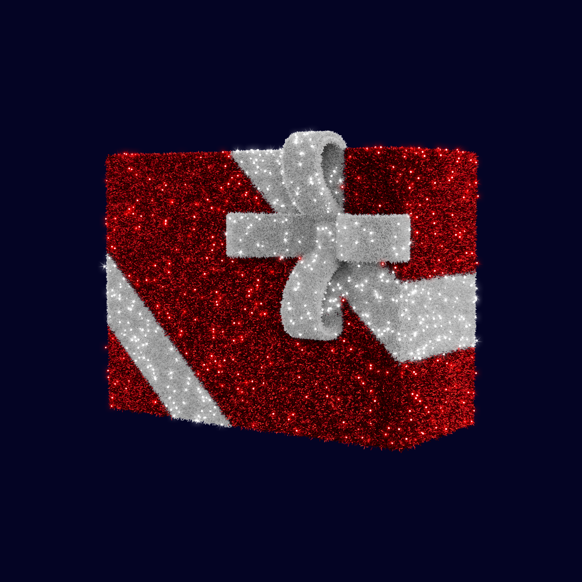 Décor de noël 3D Cadeau couché H1,5 x L2 x P0,8m